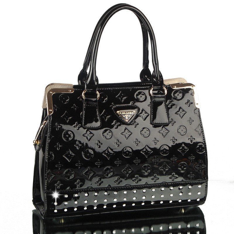 New 2014 High Quality Patent Leather women messenger bags Fashion women handbag with diamond women leather
