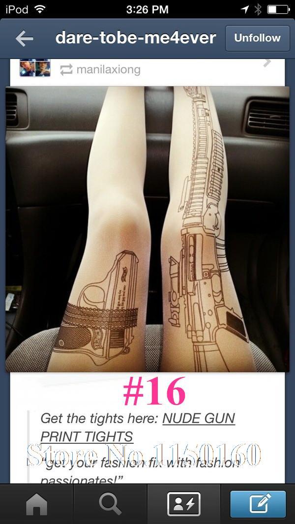 2015 Girls Sexy Machine Gun Tattoo Pantyhose Transparent Tights ladies ... 2015 Girls Sexy Machine Gun Tattoo Pantyhose Transparent Tights ladies ...