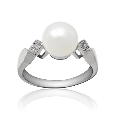 ... pour femme, perle bague en argent avec 925, parfait cadeau pour fille