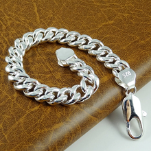 Sale Fashion men jewelry Link Chain silver Bracelet Men 925 Silver bracelets bangles BG108 free shipping