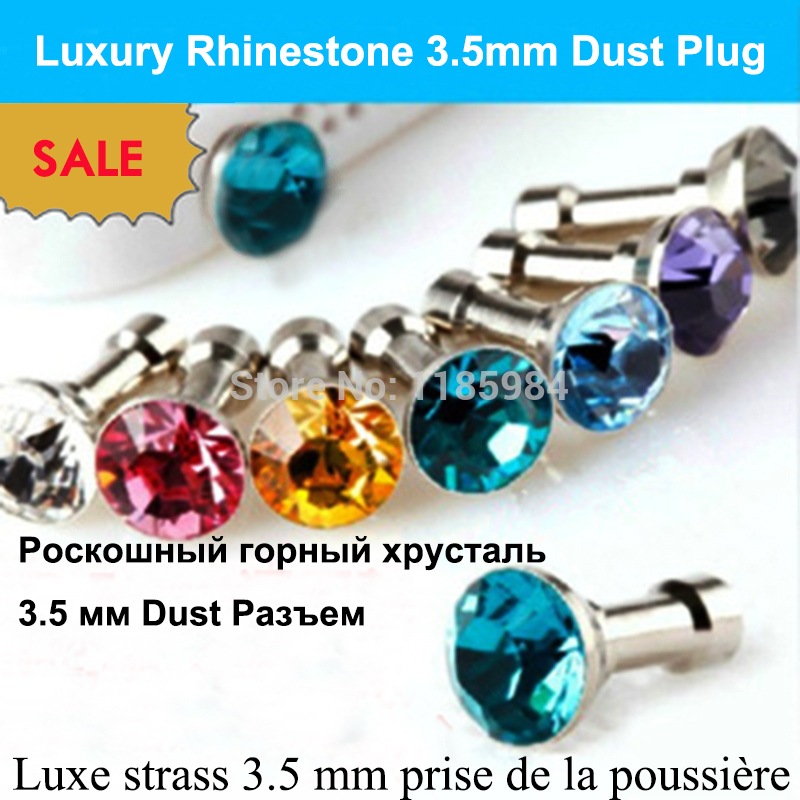 5pcs lot Small Diamond Rhinestone 3 5mm Dust Plug Earphone Plug Luxury Phone Accessories For iphone