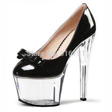 Free Shipping Single Shoes Super-Elevation 17cm Women’s High-Heeled Shoes Platform Shoes 7 Inch High Heels Crystal Women’s Pumps