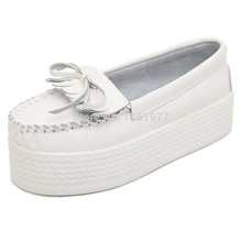 Flats Genuine Leather Flat For Women Women Shoe 2014 Ladies Flats White Color Shoes Mocassim Flat