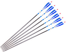 6pcs 32″ Aluminum Arrows Blue Feathers For 40-55lbs Compound Bow Hunting Accessories Shooting Arrow