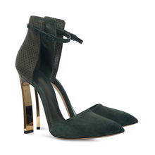 2014 suede leather fashion ankle strap high heels closed toe pointed women pumps summer sandals for