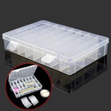 Adjustable Plastic 24 Compartment Storage Box Earring Jewelry Bin Case Container