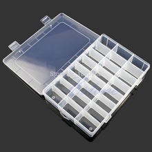 P80 Adjustable Plastic 24 Compartment Storage Box Earring Jewelry Bin Case Container