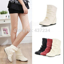 2014 Fashion 3 colors Women Up Winter Increase Boots Flat Ankle Shoes Spring Autumn