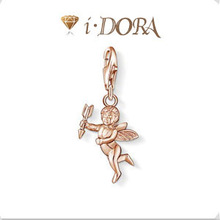 Free Shipping diy ts fashion charms bracelet alloys silver plated enamel jewelry pendant cupid TS81280-R rose gold