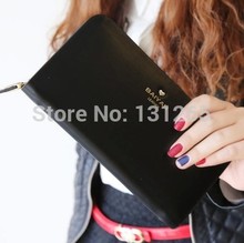 2014 new arrival fashion high end genuine leather pure color women long style wallets women s
