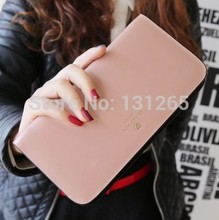 2014 new arrival fashion high end genuine leather pure color women long style wallets women s