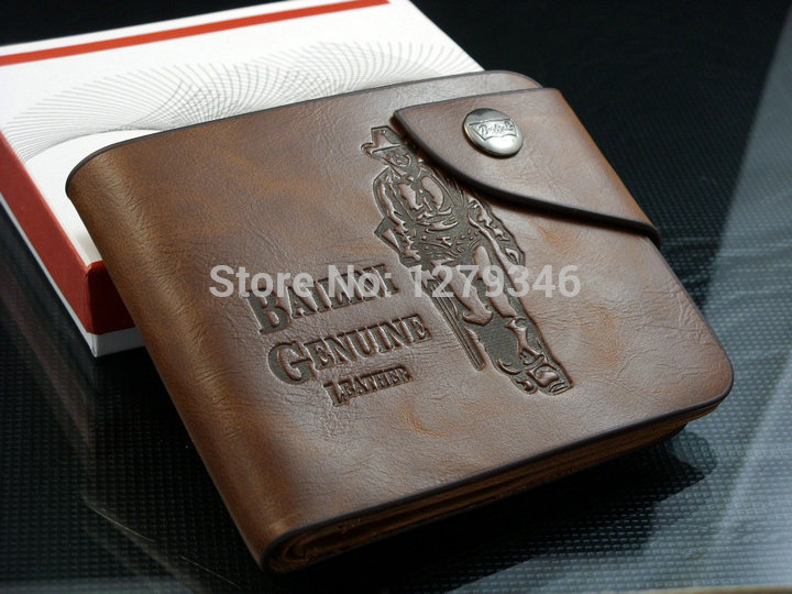 Bailini new stylish Men wallet genuine cow Leather Pockets Card Bifold Purse