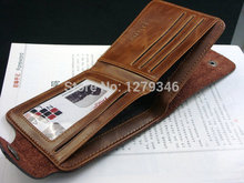 Bailini new stylish Men wallet genuine cow Leather Pockets Card Bifold Purse