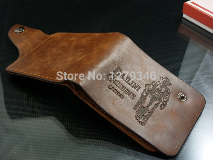 Bailini new stylish Men wallet genuine cow Leather Pockets Card Bifold Purse