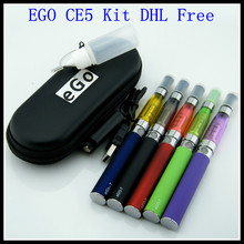 50pcs/lot DHL free ego ce5 electronic cigarette starter kits ego t battery with ego CE5 atomizer and e-Cigarette ego ecigarette
