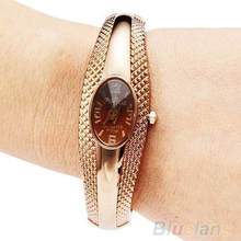 Hot Sale Jewelry Women s Girl s Fashion Golden Bracelet Bangle Crystal Wrist Watch 0E4W