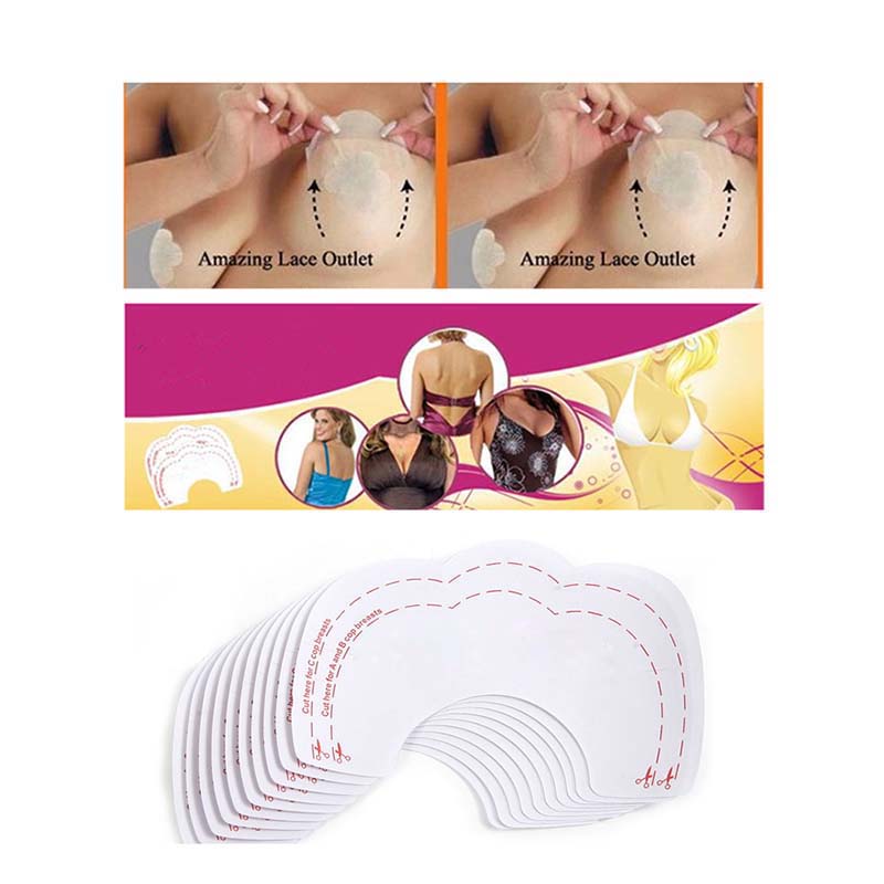 10pcs Bare Bring It Up Lifts Push Up Breast Bust Cleavage Shaper Invisible Tape Free SHipping