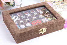 Small ring jewelry box glass cover ring storage box stud earring box wheel stud earring jewelry