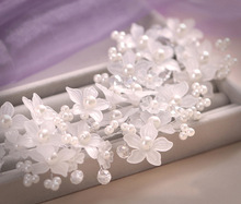 2014 New Handmade Wedding Accessories Flower Bride Pearl Lace Hair dinner Party Free Shipping