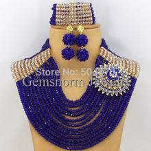 Fashionable African Beads Jewelry Set African Wedding Crystal Beads Jewelry Set Free Shipping GS066 1