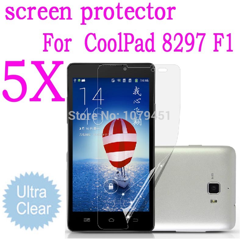 5pcs 5 5 Coolpad F1 8297W MTK6592 Octa Core screen protector ultra clear protective film For