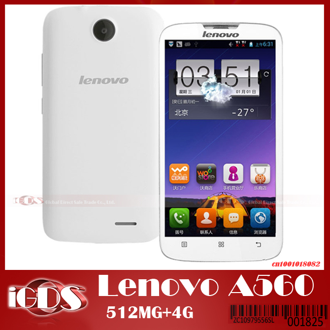 Original Lenovo A560 Quad core MSM8212 1 2Ghz Android 4 2 5 0 Inch screen 3G