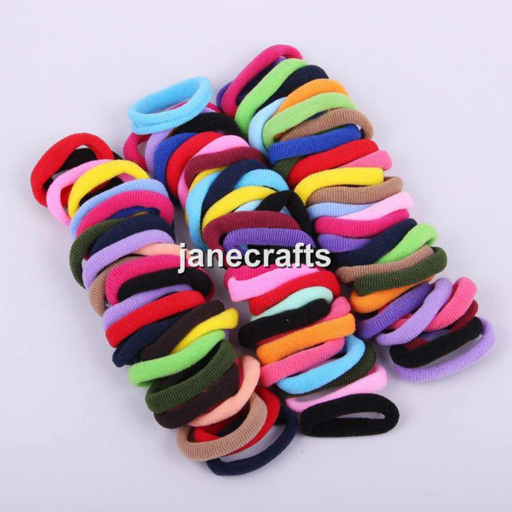 96pcs 8mm Mix Colors Baby Girls Kids Children Elastic Hair Ties Bands Rope Ponytail Holders Headband