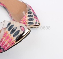 2014 New Arrival Korean Fashion Women s Casual Floral Print Metal Decorative Pointed Toe Flats Shoes