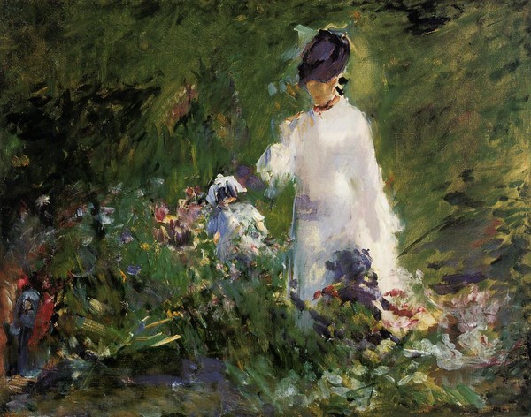 En pétard avec le temps.... Young-Woman-among-the-font-b-Flowers-b-font-Edouard-font-b-Manet-b-font-Painting