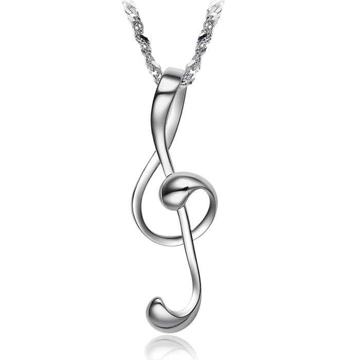 FREE SHIPPING 2015 Rushed Long Necklace New Fashion Jewelry trend Wholesale Trade Music Notation Ms Rhodium