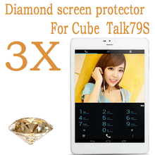 7.9inch Cube U55GTS TALK79S MTK8312 Diamond Cell Phone Screen Protector,3pcs screen protective Guard Cover Film for Cube TALK79S