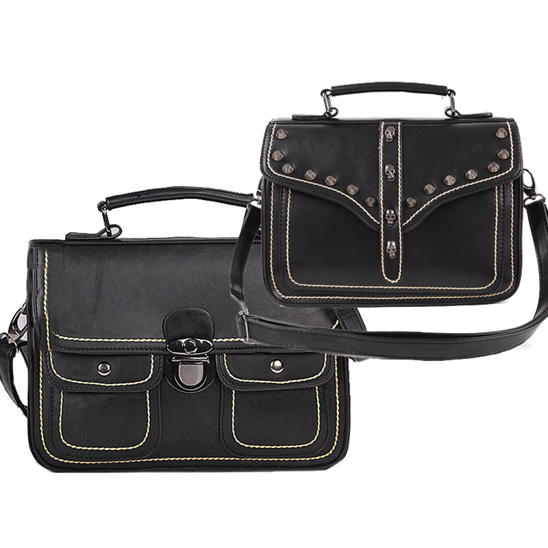 bolsa promotion 2014 new handbags british retro rivets handbag shoulder bag messenger packet and free shipping