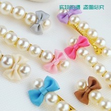 Delicate and beautiful single row pearl bow hairpin Korean mixed wholesale cloth headdress