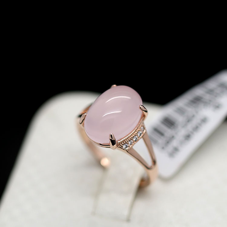 2014 new style Pink ellipse opal ring 18 k gold plated High grade fashion delicate and