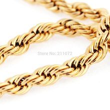 Wholesale Price 24 51g 18K Solid Yellow Gold Filled Plated Mens Cuban Link Rope Necklace Chain