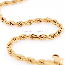 Wholesale Price 24 51g 18K Solid Yellow Gold Filled Plated Mens Cuban Link Rope Necklace Chain