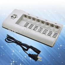 Automatic Ni-MH Ni-CD 8 Bay AA/AAA Rechargeable Battery Charger US Plug With LED B481 OYNqB