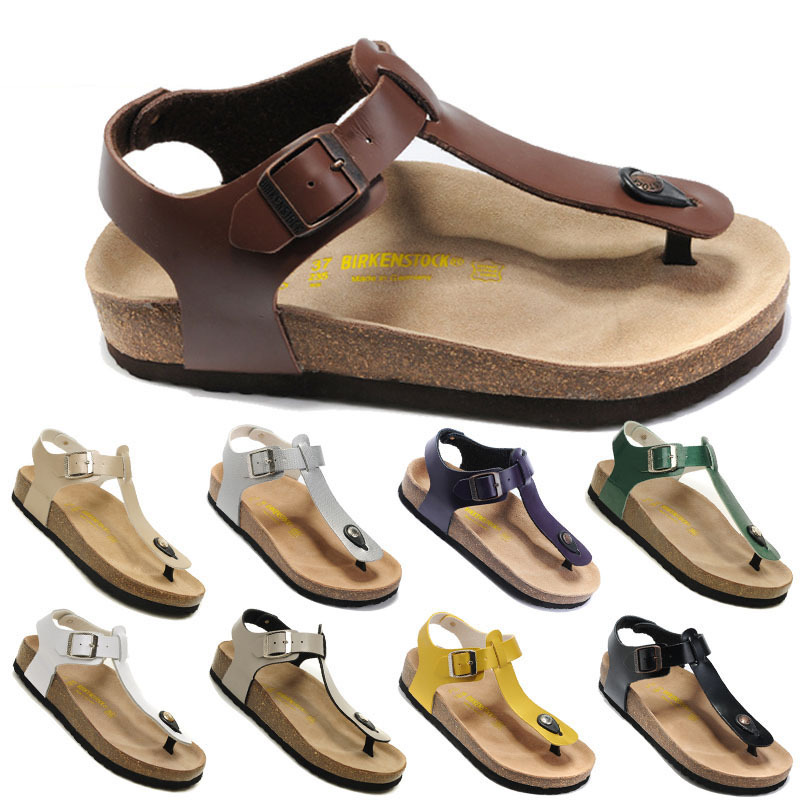Flat women flip flops men Birkenstocks cork slipper for men Ankle Strap beach shoes thick bottom
