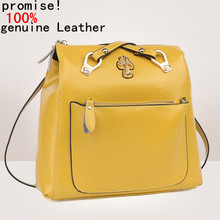 Hot 2014 women genuine leather Backpack cowhide luxury bags famous brand Backpacks messenger bags new fashion bags 6 colors 9035