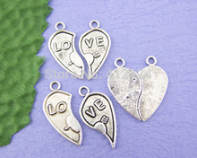 300 Pcs Free Shipping Wholesale Pendants Hot New DIY Cupid “LO VE” Charms Fashion Jewelry Making findingds Component 31mmx14mm