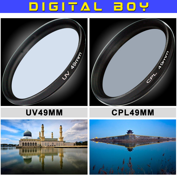 Camera Photo Brand New 49MM UV CPL Circular Polarising Filter Kit for Sony NEX 3 NEX