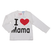 Retail 9 M to 3 years100 cotton Baby Long sleeve T shirt I love Mom and