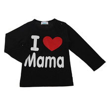 Retail 9 M to 3 years100 cotton Baby Long sleeve T shirt I love Mom and