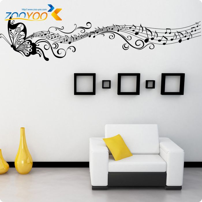 Musical-note-Butterfly-for-for-kids-rooms-wall-decal-ZooYoo033A ...