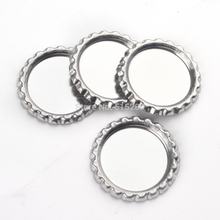 Silver Inner Size 1″ Flat Back Beer Bottle Cap Metal Chassis Resin Resin Setting for DIY Decoration Jewelry Pendant