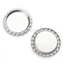 Silver Inner Size 1 Flat Back Beer Bottle Cap Metal Chassis Resin Setting for DIY Decoration
