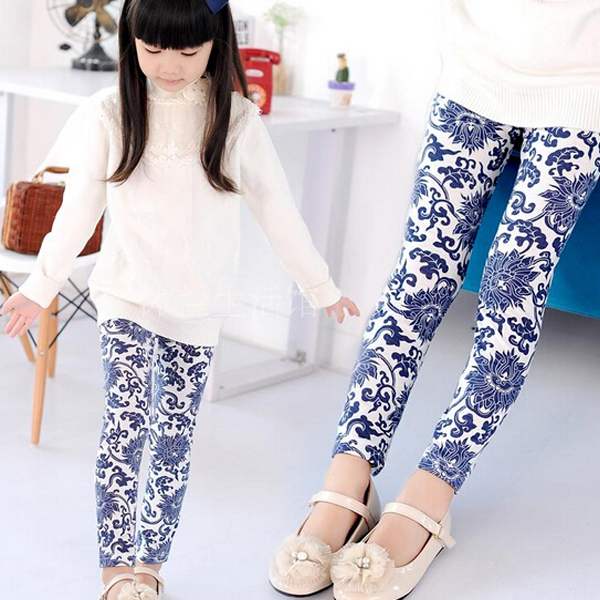 1PCS Baby Kids Children s Floral Printing Leggings 100 140cm Height Pencil Pant Trousers Baby Girl