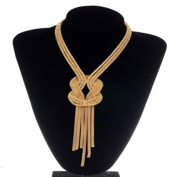 2014 Celebrity Style Chunky Gold Tassel Snake Chain Choker STATEMENT Bib Necklace Jewelry New Free Shipping
