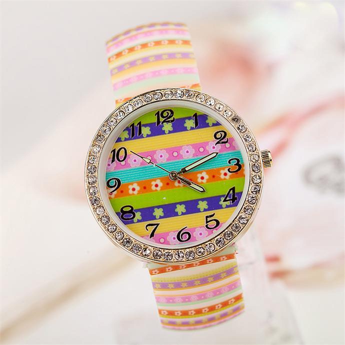 Free shipping Colorful young self wind watch Trendy casual women dress watches Fashion jewelry