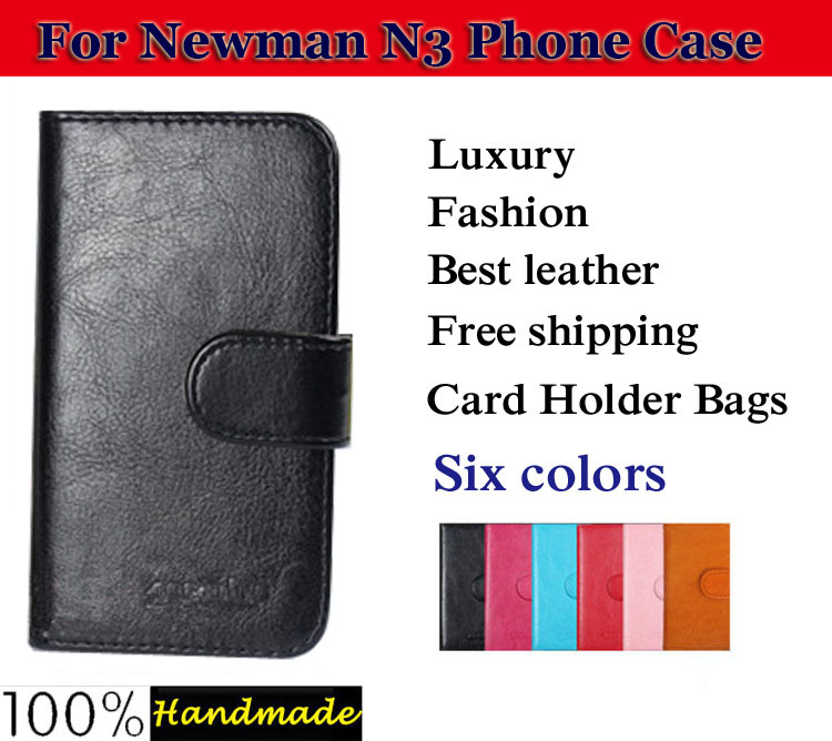 Six colors optional Multi Function Card Slot Flip Leather Cases For Newsmy Newman N3 Cover smartphone